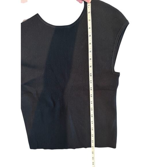 Future Collective Jenee Naylor Black Ribbed Knit Sleeveless Cutout Back Top XL - Picture 7 of 7